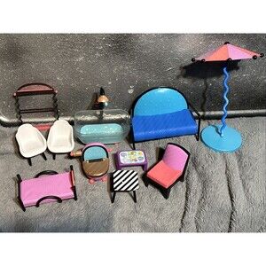 L.O.L. Surprise! O.M.G. Doll House Furniture  Lot Bedroom  Living Room Sofa Tub